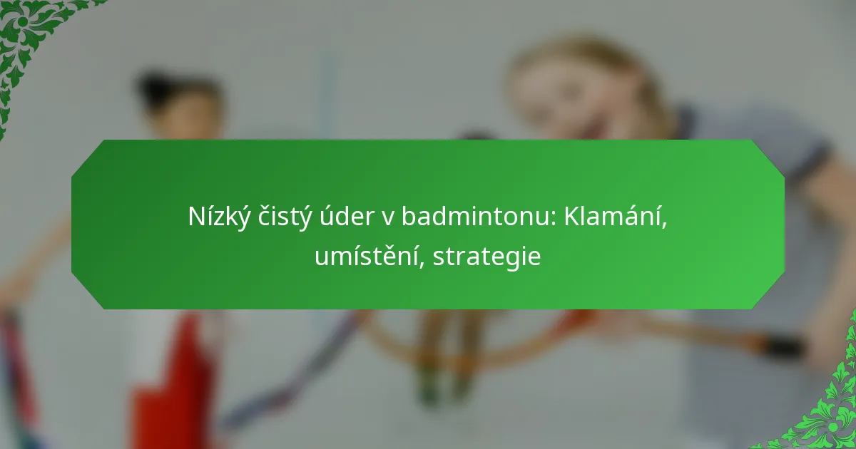 Nízký čistý úder v badmintonu: Klamání, umístění, strategie