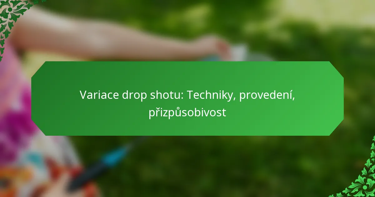 Variace drop shotu: Techniky, provedení, přizpůsobivost