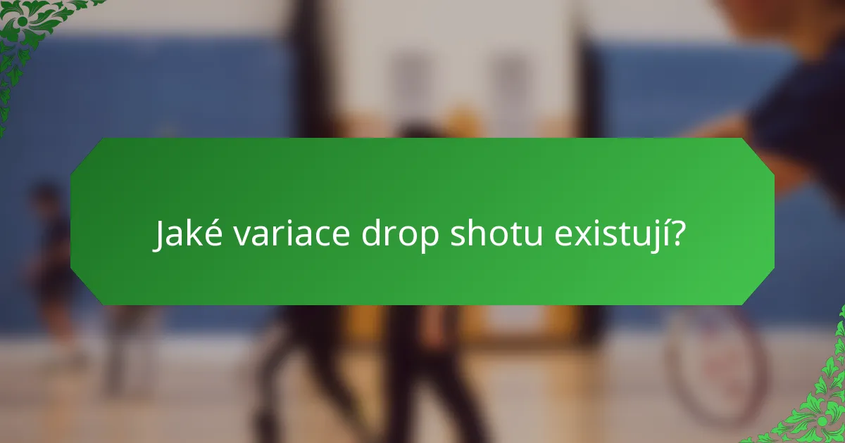 Jaké variace drop shotu existují?